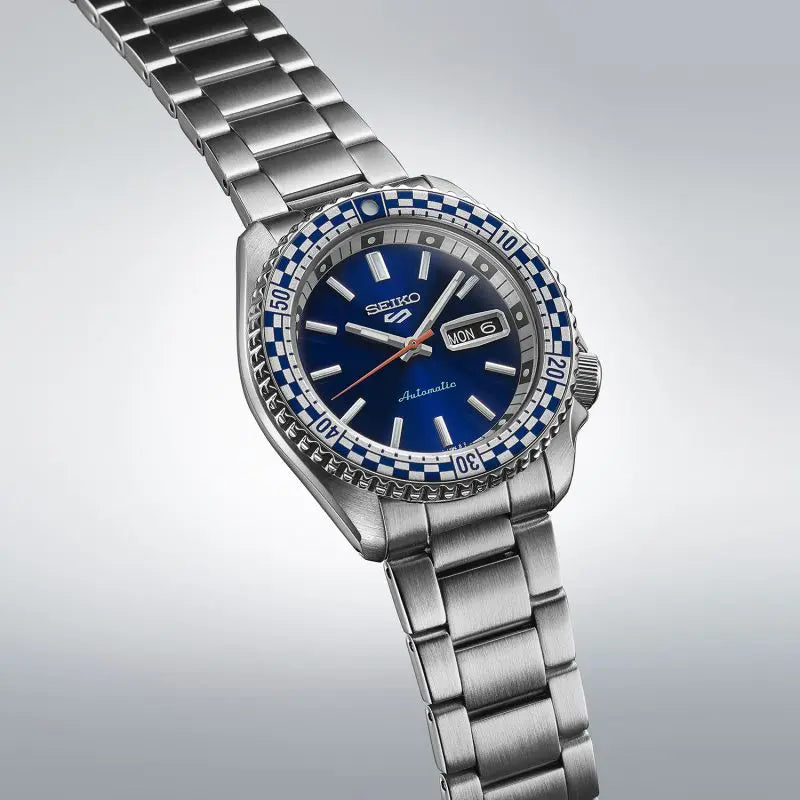 Seiko 5 Sports Men's Petrol Blue Checker Flag Special Edition SRPK65K1