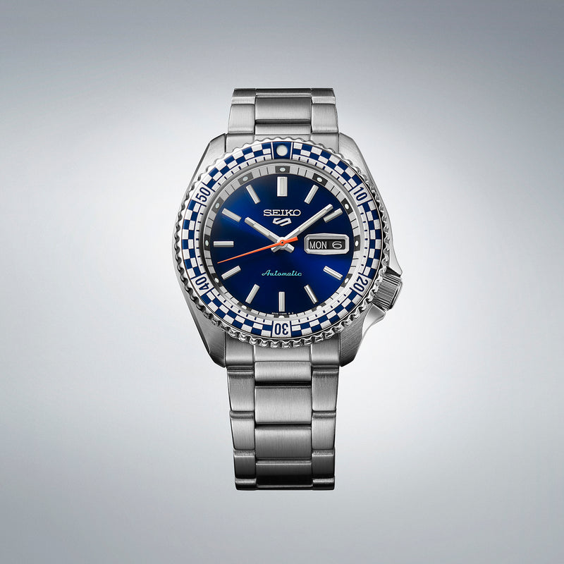 Seiko 5 Sports Men's Petrol Blue Checker Flag Special Edition SRPK65K1