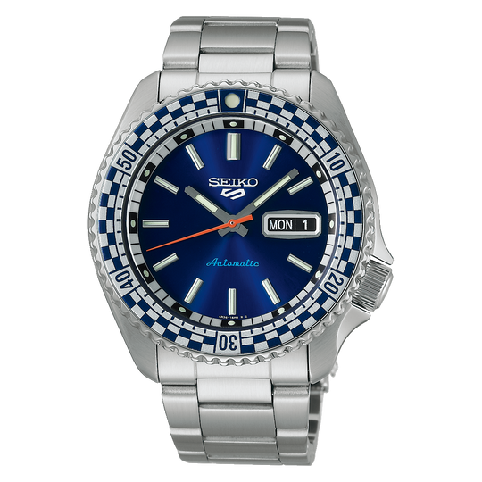 Seiko 5 Sports Men's Petrol Blue Checker Flag Special Edition SRPK65K1