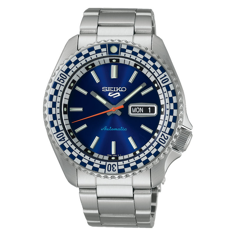 Seiko 5 Sports Men's Petrol Blue Checker Flag Special Edition SRPK65K1
