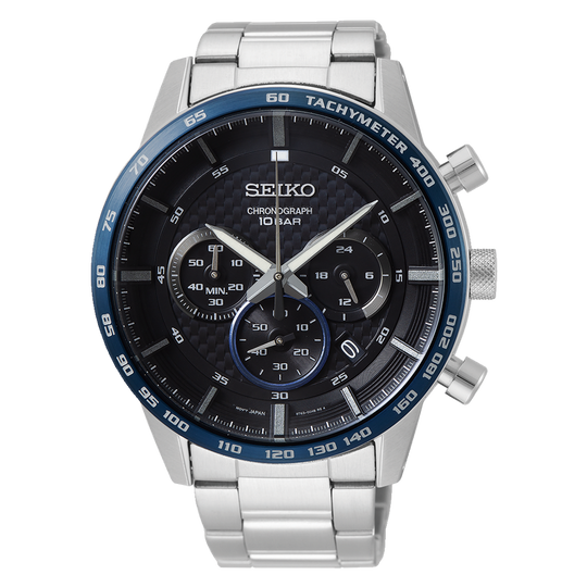 Seiko Chronograph Men's Black Watch SSB357P1