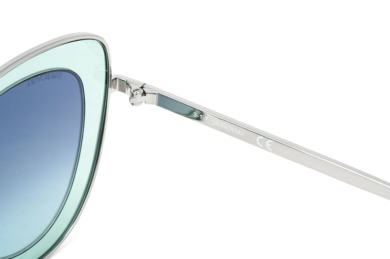 Swarovski Women's Sunglasses Cat Eye Green Blue SK0144/S 14W