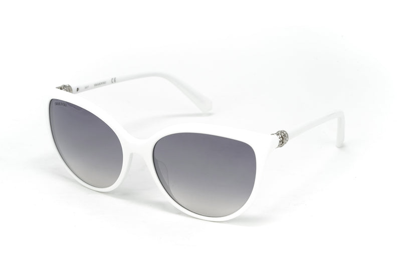 Swarovski Women's Sunglasses Oval Cat Eye White Gradient Grey