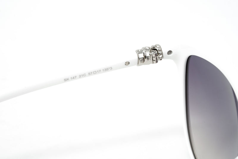 Swarovski Women's Sunglasses Oval Cat Eye White Gradient Grey