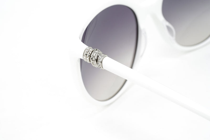 Swarovski Women's Sunglasses Oval Cat Eye White Gradient Grey