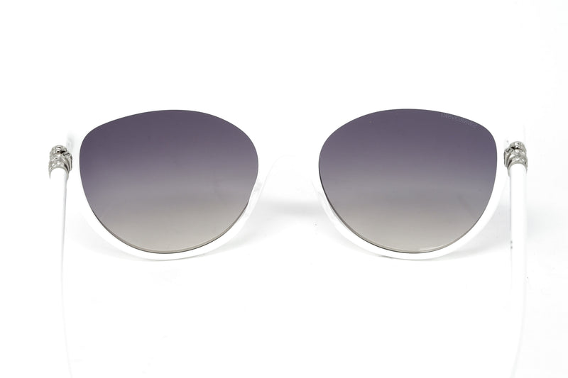 Swarovski Women's Sunglasses Oval Cat Eye White Gradient Grey