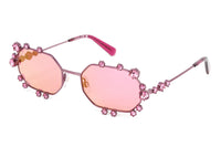 Swarovski Women's Sunglasses Irregular Pink Mirrored