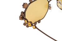 Swarovski Women's Sunglasses Irregular Shiny Brown Yellow Mirror