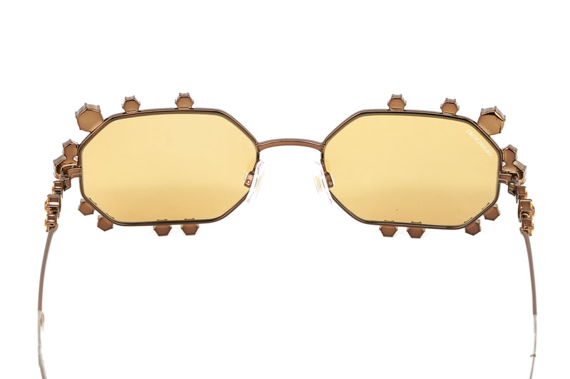 Swarovski Women's Sunglasses Irregular Shiny Brown Yellow Mirror