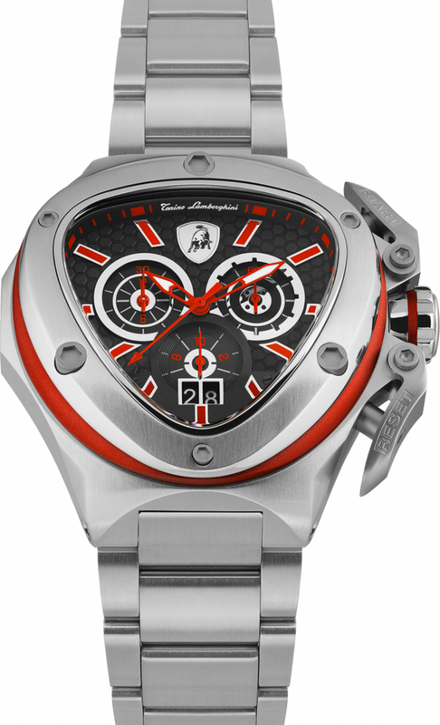 Tonino Lamborghini Spyder X SS Chronograph Date Steel Red T9XA-SS-B