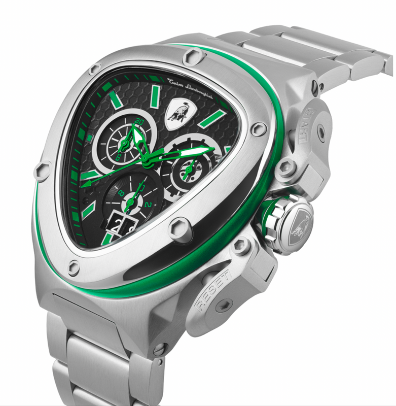 Tonino Lamborghini Spyder X SS Chronograph Date Steel Green T9XF-SS-B