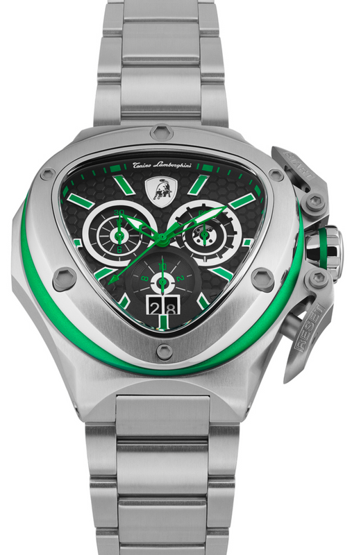 Tonino Lamborghini Spyder X SS Chronograph Date Steel Green T9XF-SS-B