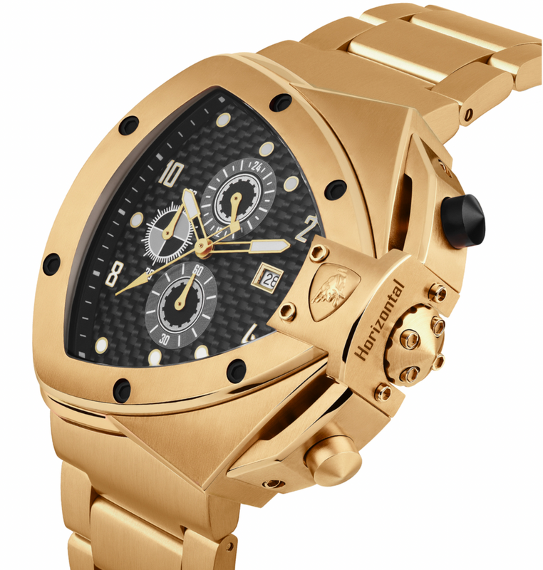 Tonino Lamborghini Men's Chronograph Watch Spyder Horizontal Yellow Gold T20SH-B-B