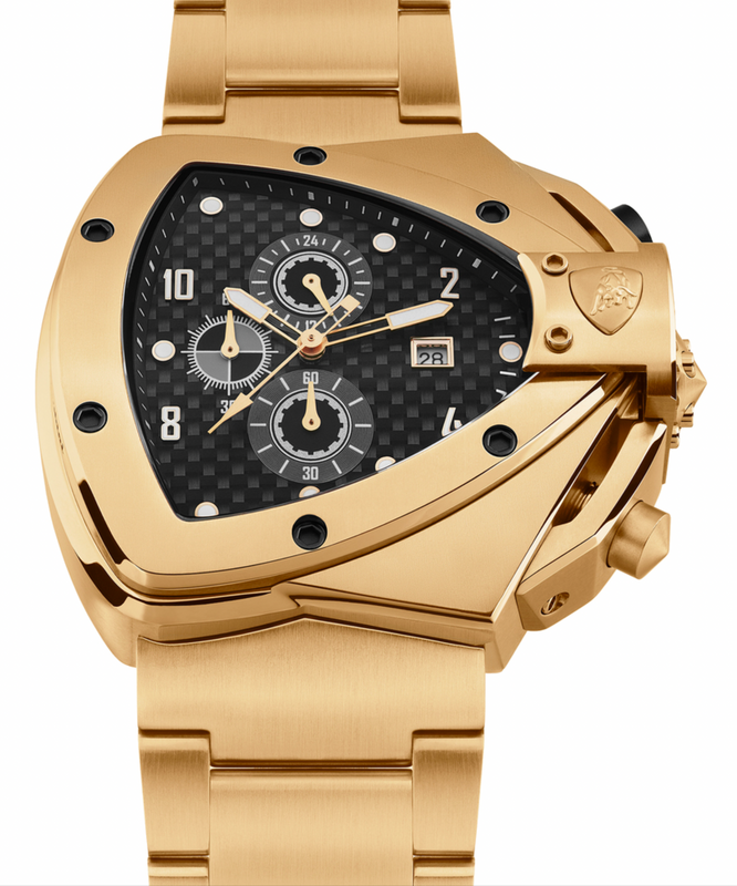 Tonino Lamborghini Men's Chronograph Watch Spyder Horizontal Yellow Gold T20SH-B-B