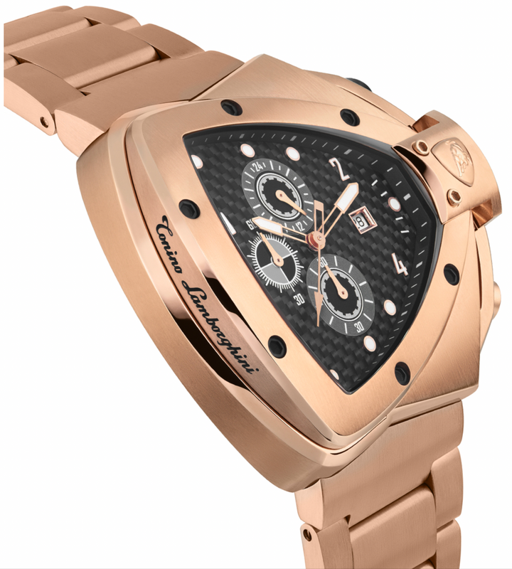 Tonino Lamborghini Men's Chronograph Watch Spyder Horizontal Rose Gold T20SH-C-B