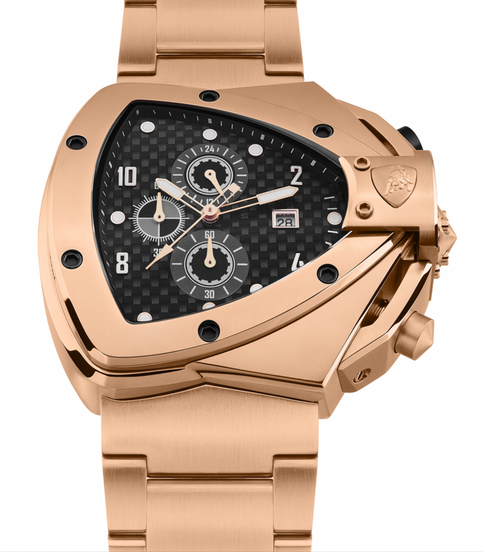 Tonino Lamborghini Men's Chronograph Watch Spyder Horizontal Rose Gold T20SH-C-B