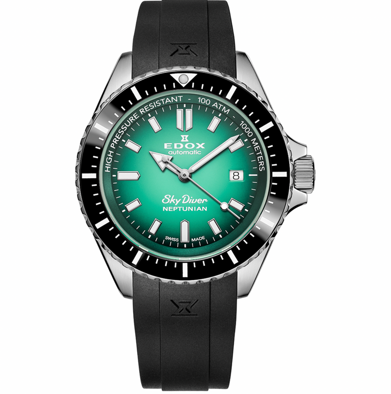 Edox 80120-3NCA-VDN Men's Neptunian Sky Diver Automatic Green Watch