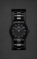 Daniel Wellington ladies Black Iconic Link Ceramic Watch DW00100414