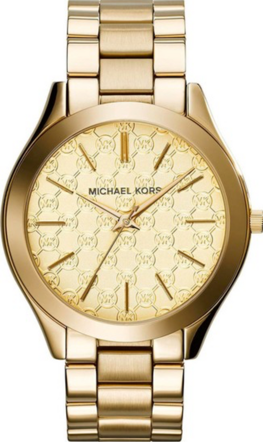 Michael Kors MK3335 Ladies Slim Runway Gold Motif Watch