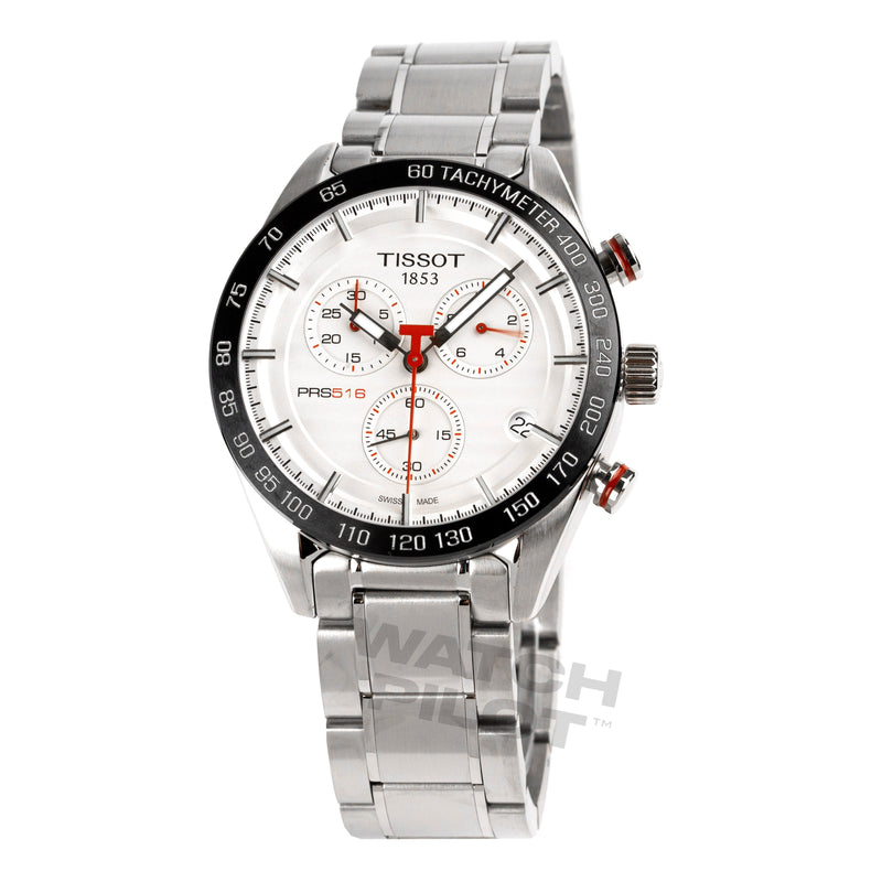 Tissot Men s Chronograph Watch PRS 516 Steel White T1004171103100