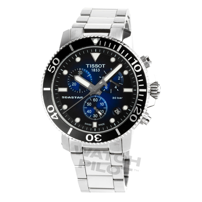 Tissot Seastar 1000 men's diver chronograph with graded blue dial