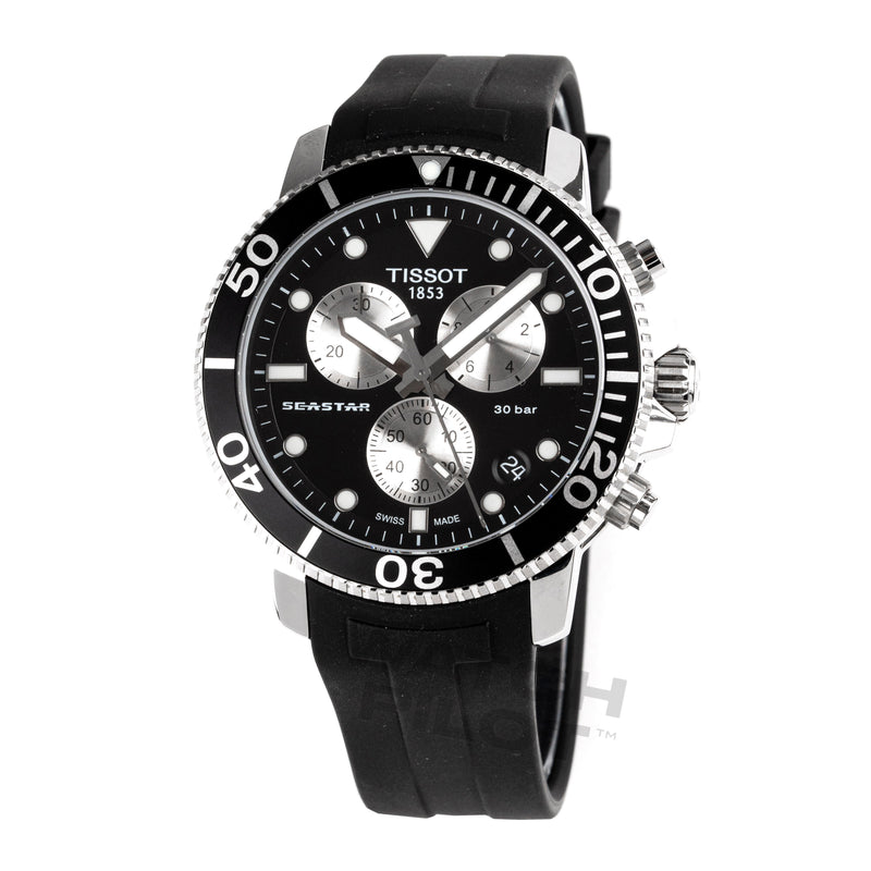 Tissot Chronograph Watch SEASTAR 1000 Black Rubber T1204171705100