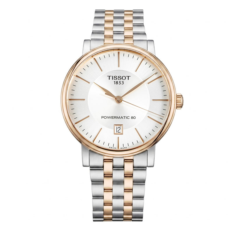Tissot Carson Premium Automatic Powermatic 80 Men's Rose Gold Two-Tone Watch