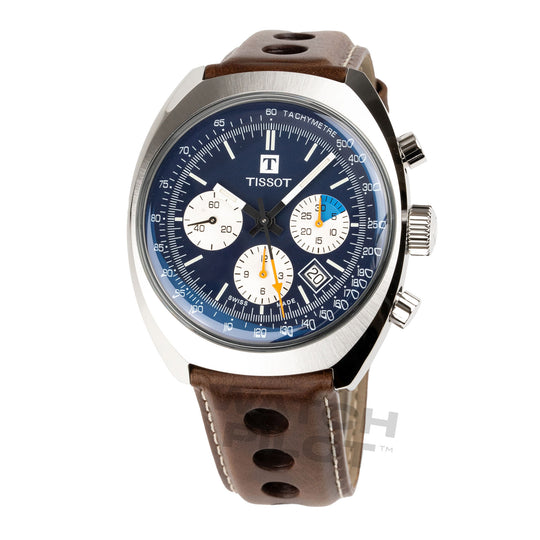 Tissot Men's Watch T-Heritage 1973 Chronograph 43mm Blue Brown T1244271604100