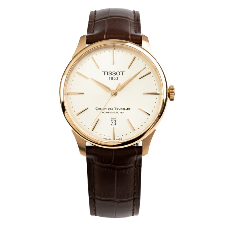 Tissot Chemin Des Tourelles Powermatic 80 Men's Brown Watch T1398073603100
