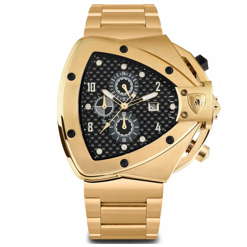 Tonino Lamborghini Men's Chronograph Watch Spyder Horizontal Yellow Gold T20SH-B-B