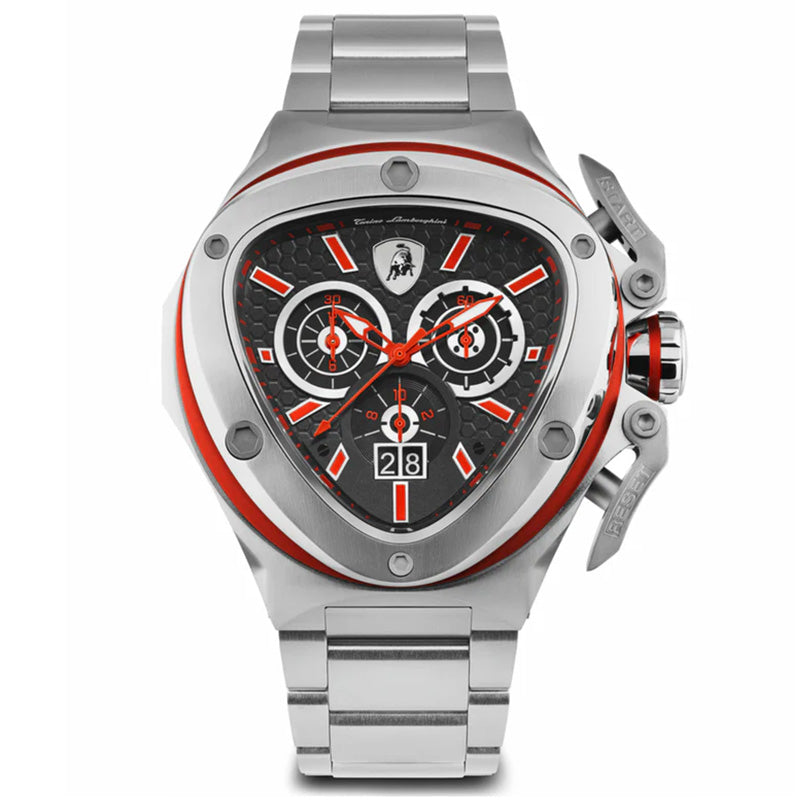 Tonino Lamborghini Spyder X SS Chronograph Date Steel Red T9XA-SS-B