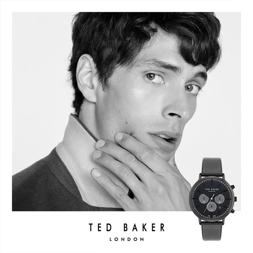Ted Baker Orologio Da Uomo Phylipa BKPPGF307 – Cassa In Acciaio Riciclato 41 Mm, Quadrante Nero, Bracciale Oro Giallo
