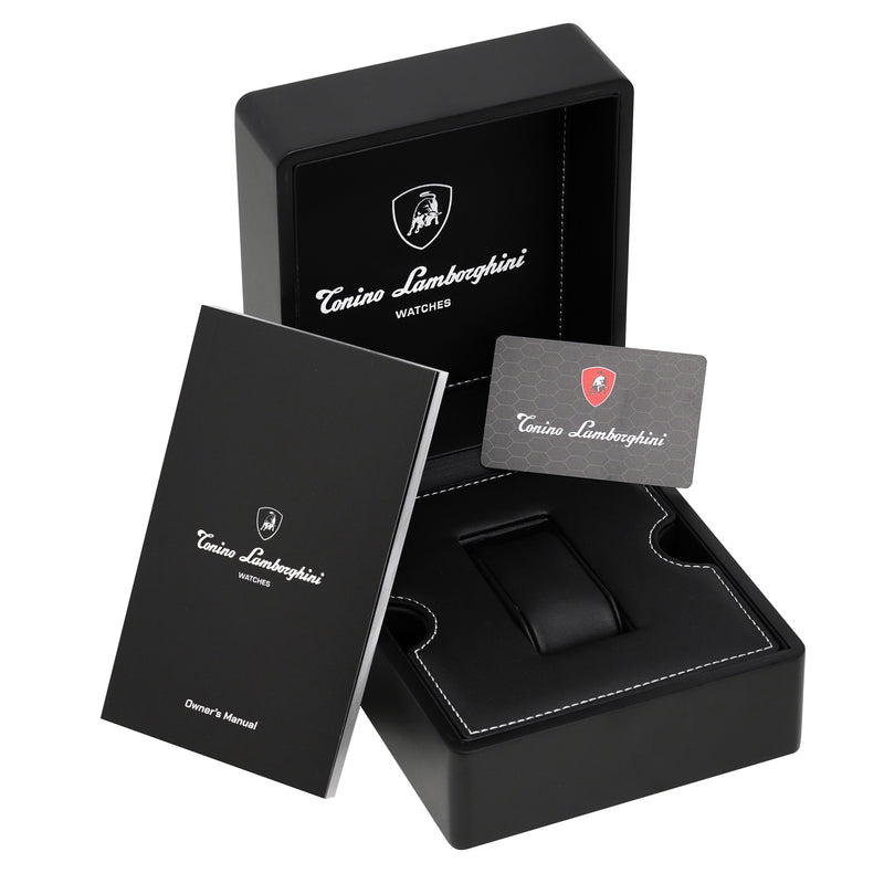 Tonino Lamborghini Spyder X SS Chronograph Date Steel Red T9XA-SS-B