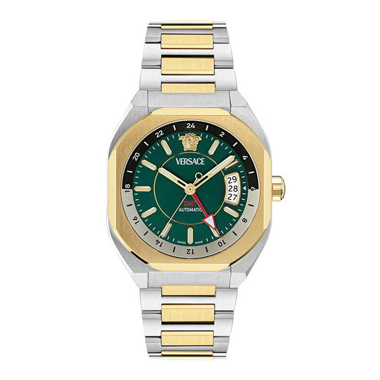 Versace V-Contempo GMT 40mm Green Gold Men’s Automatic Watch