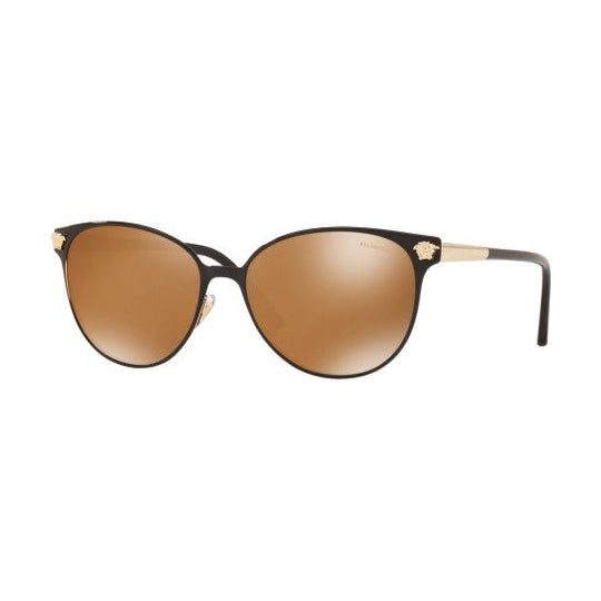 Versace Women's Sunglasses Square Black/Pale Gold Polar VE2168 13772T
