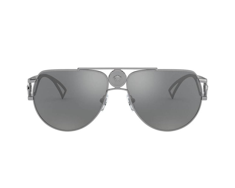 Versace Men's Sunglasses Medusa Pilot Silver Mirror VE2225 10016G