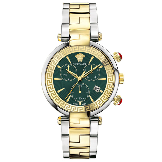 Versace Revive Chronograph Men's Green Gold Watch VE2M00521