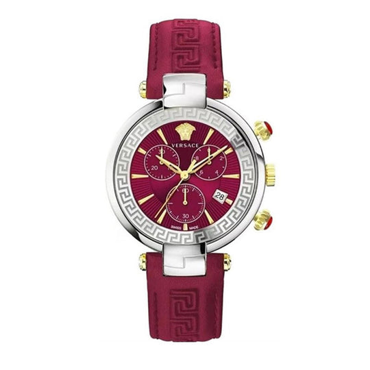 Versace Revive Chronograph Quartz Ladies' Red Silver Watch VE2M00821