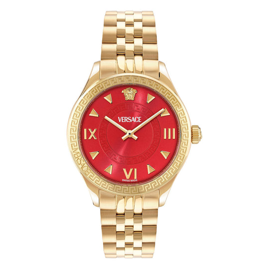 Versace Hellenyium Lady 35mm Red Dial Gold Ladies' Watch