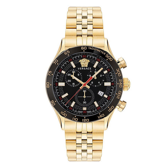 Versace Hellenyium Chronograph Men's Gold Black Watch VE2U00622