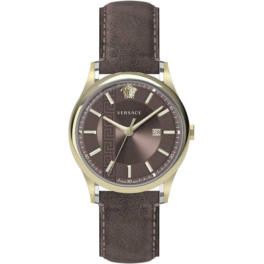 Versace Men's Watch Aiakos 44mm Brown Gold VE4A00320