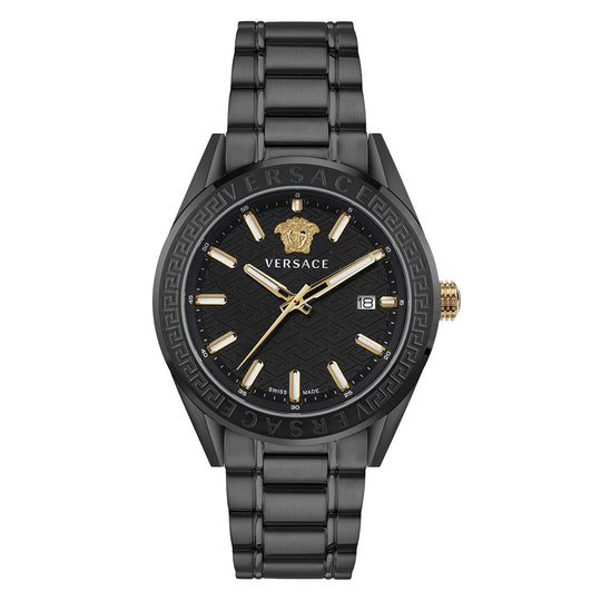 Versace V-Code Date 42mm Black Men's Watch