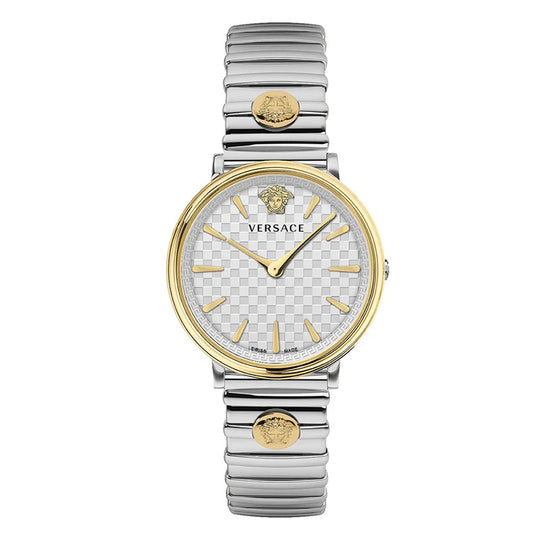 Versace Ladies Watch V-Circle 38mm Silver Gold VE8104922