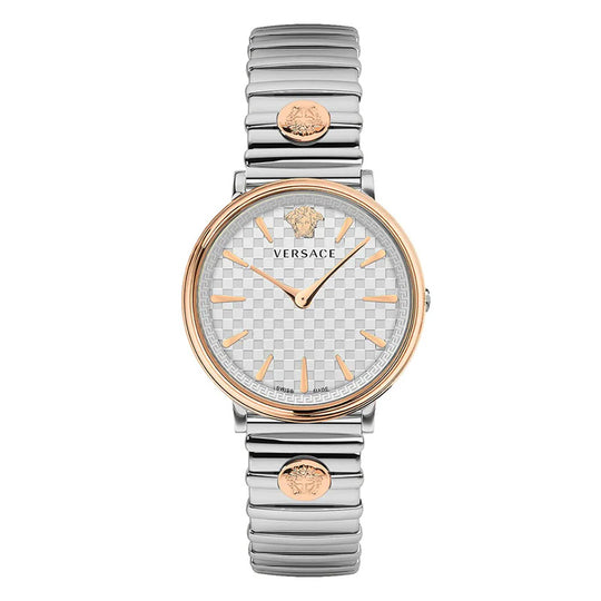 Versace Ladies Watch V-Circle 38mm White Silver VE8105022