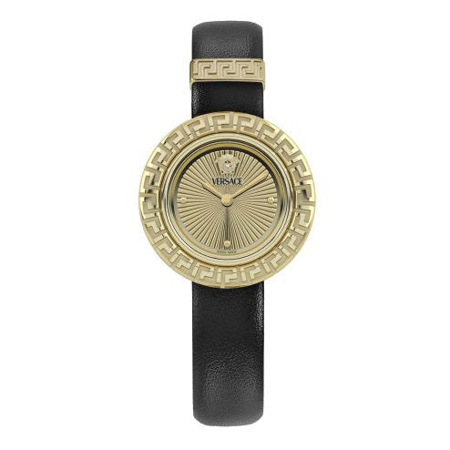 Versace La Greca Quartz Ladies' Gold Black Watch VE8C00224