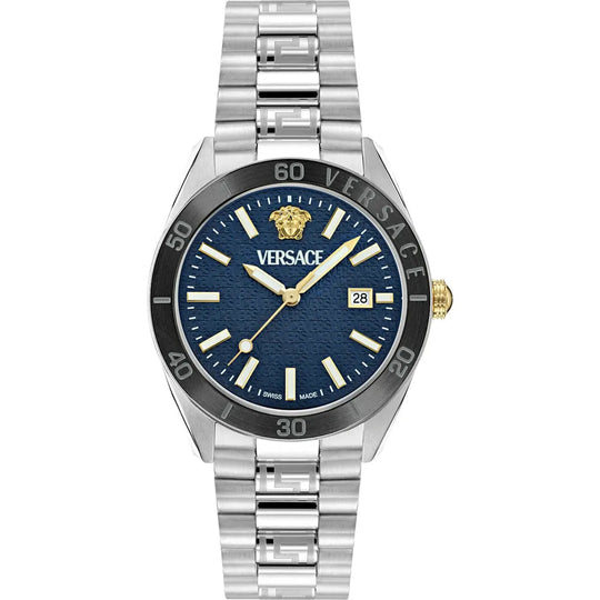 Versace V Dome Men’s Blue Silver Watch VE8E00324