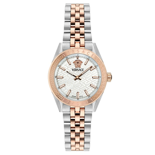 Versace V-Code Lady Rose Gold Silver Ladies' Watch VE8I00624
