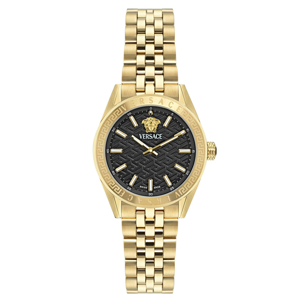 Versace V-Code VE8I00724 Ladies’ Black Dial Gold Swiss Quartz Watch