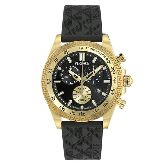 Versace Chrono Chronograph Men’s Black Gold Watch VE9K00224
