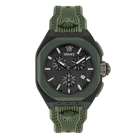 Versace V-Legend 44mm Black Green Men’s Chronograph Watch